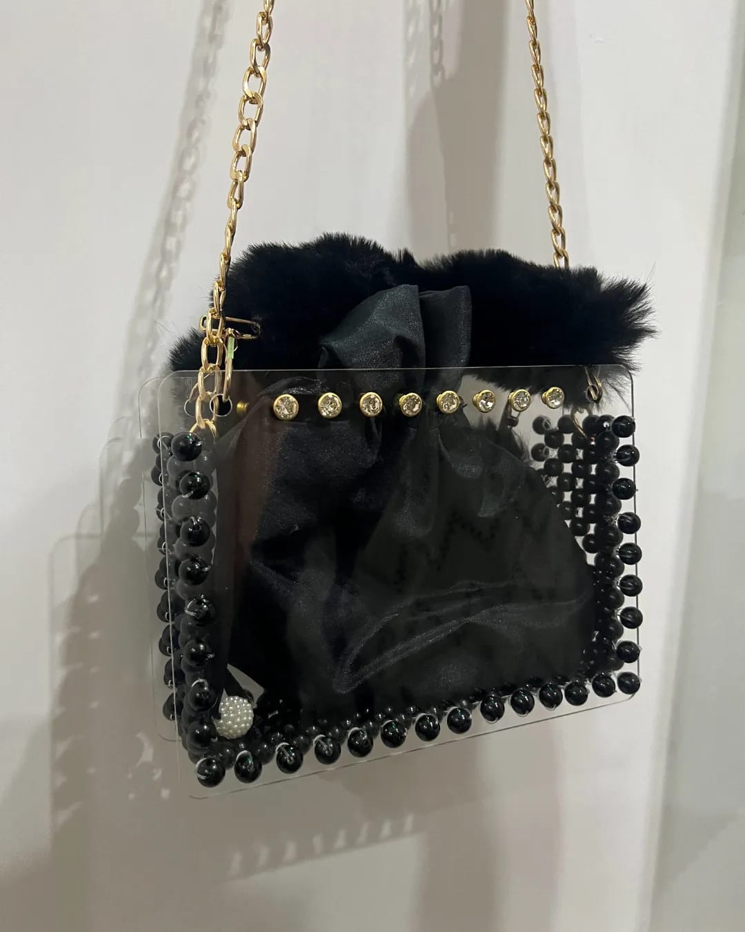 Black Pearl Acrylic Bag – Pearls by Zainab | Luxury Evening Bag